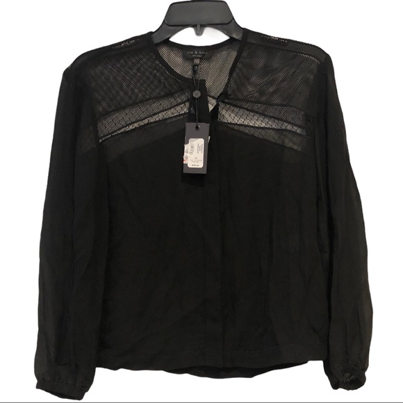 NWT RAG & BONE | Tommi Sheer Silk Dobby Shirt - Picture 8 of 8